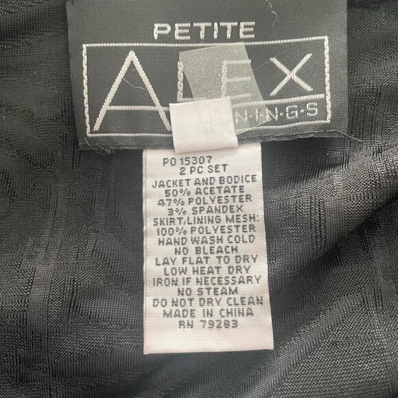 Alex Evenings Size 6 Petite Top Blouse Shrug Black Open Front Cardigan - Picture 6 of 6